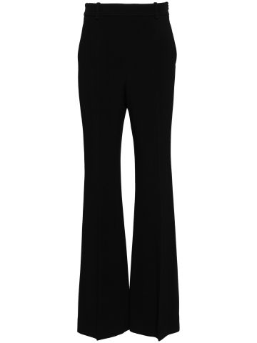 Black high-waist tailored palazzo trousers