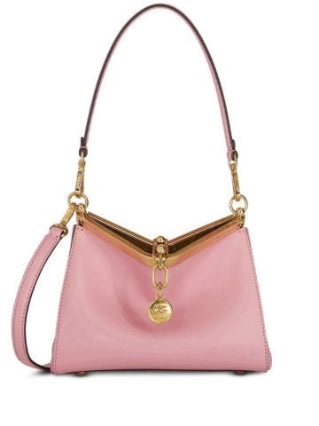 Vela shoulder bag in pink leather