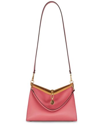 Pink medium Vela leather shoulder bag