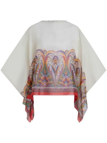 Paisley-print silk tunic