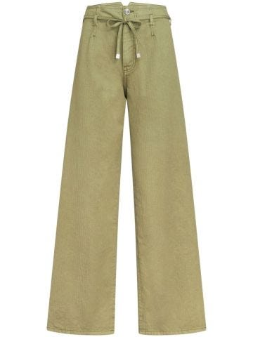 Pegaso-embroidered wide-leg jeans
