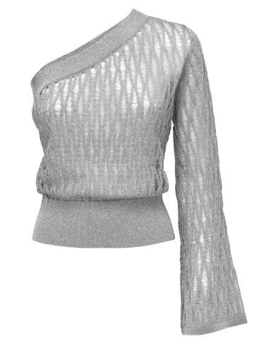 One-shoulder knit top
