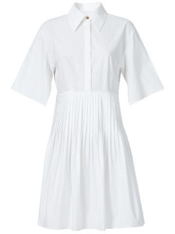 White midi dress with cross over neckline