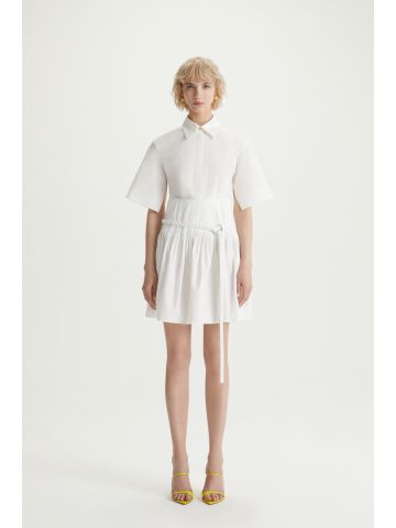 White midi dress with cross over neckline