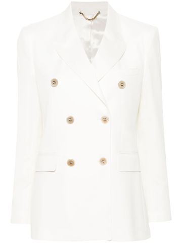 White double-breasted blazer