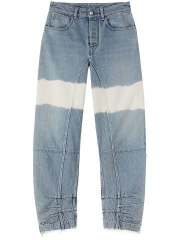 High-waist colour-block jeans