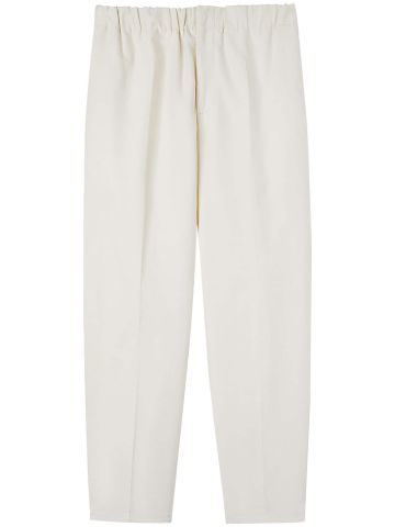 Elasticated-waistband cotton trousers