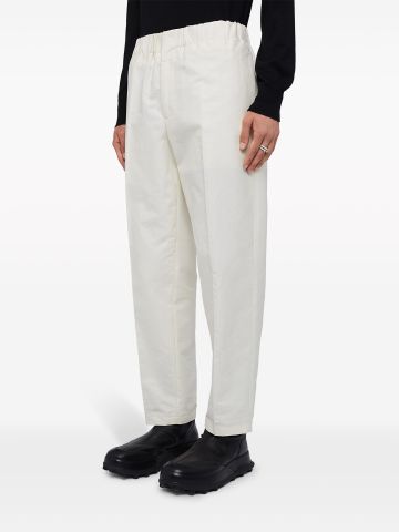 Elasticated-waistband cotton trousers