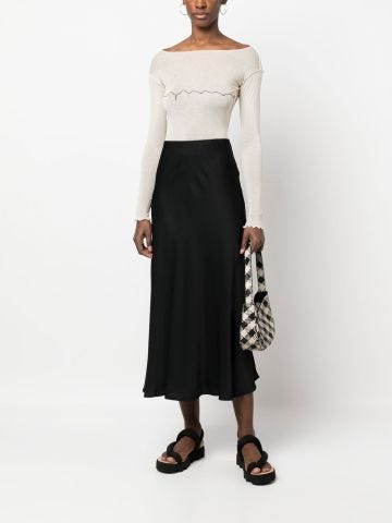 High-waisted midi skirt