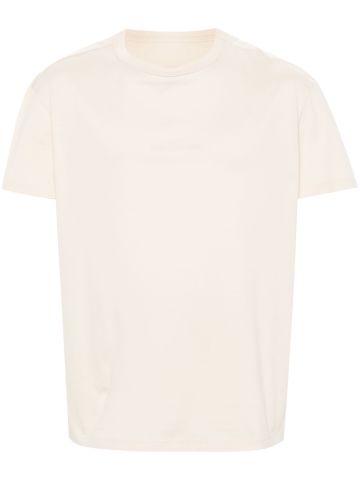 Beige T-shirt with logo embroidery