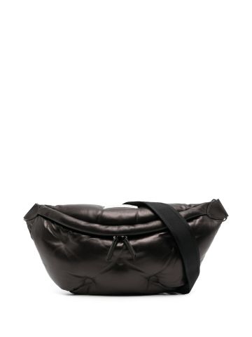 Black quilted fanny pack