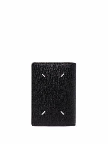 Black wallet with four-point logo