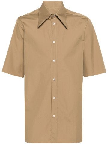 Oversized-collar cotton shirt