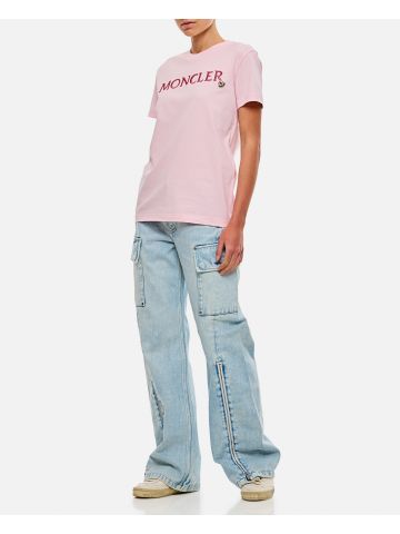 Pink T-shirt with embroidered logo