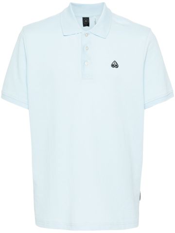 Light blue logo-patch polo shirt