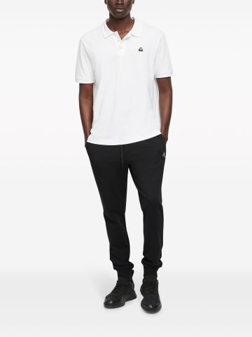 White logo-patch polo shirt