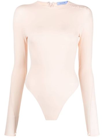 Nude bodysuit with long sleeves