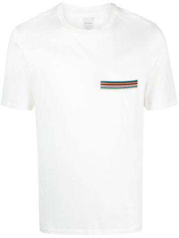 T-shirt bianca con taschino