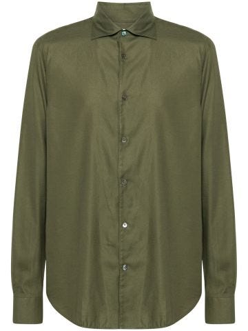 Green Textured buttoned shirt