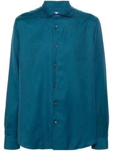 Camicia blu in cotone