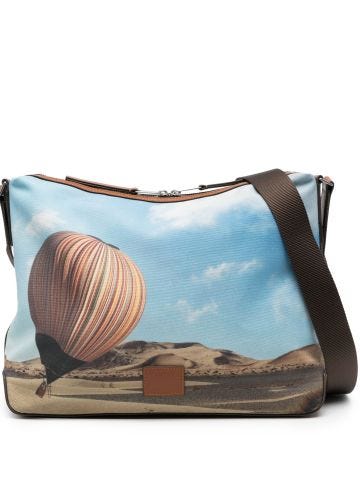 Stripe Ballon-print shoulder bag