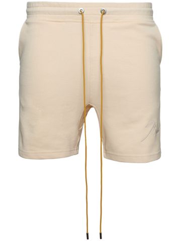 Logo-embroidered cotton track shorts