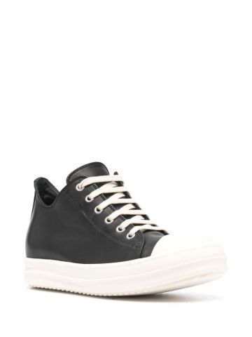 Platform leather black sneakers