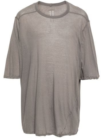 Grey crew-neck cotton T-shirt