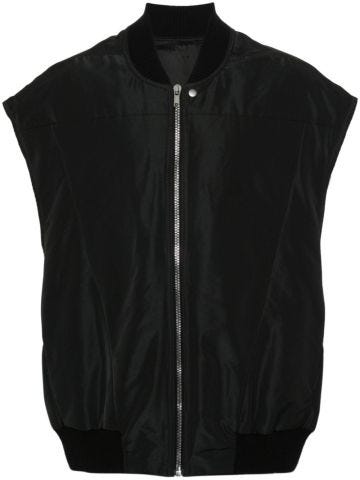 Padded vest with ribbed collar