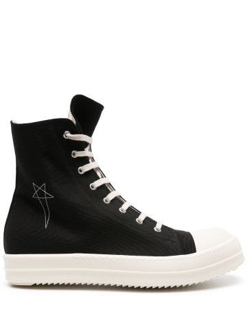 Pentagram-embroidered high-top sneakers