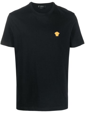 Black T-shirt with Medusa embroidery