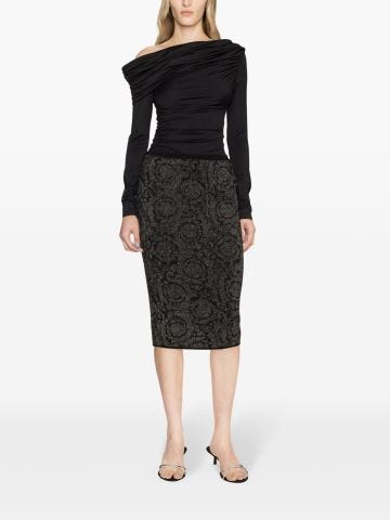 Barocco-jacquard lurex miniskirt