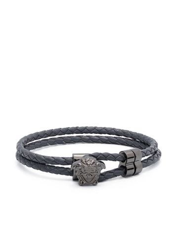Medusa braided leather bracelet