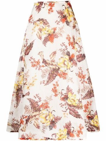 Matchmaker floral-print A-line skirt