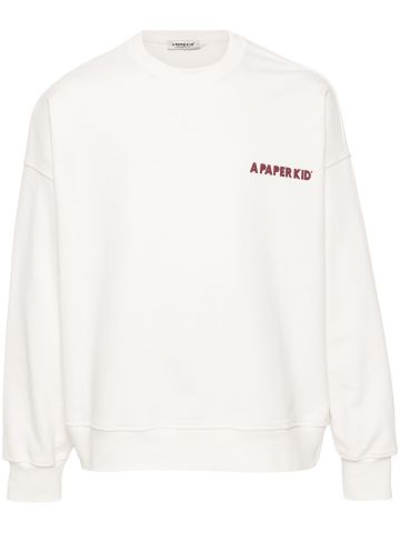 White Logo-print cotton sweatshirt