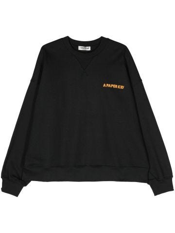 Black Logo-print cotton sweatshirt