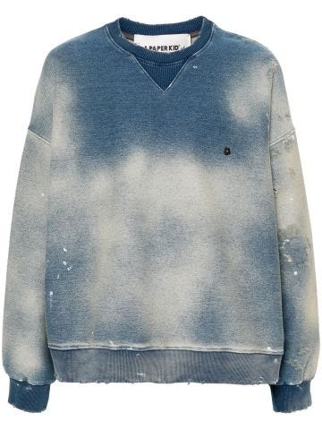 Washed denim effect sweatshirt