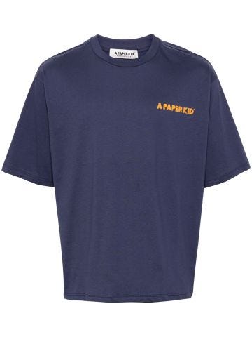 Blue T-shirt with logo print