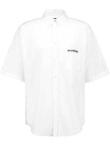Embroidered-logo cotton shirt