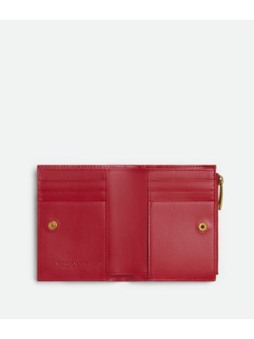 Small Intrecciato Bi-Fold Zip Wallet