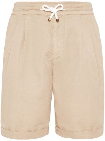 Drawstring-waist bermuda shorts