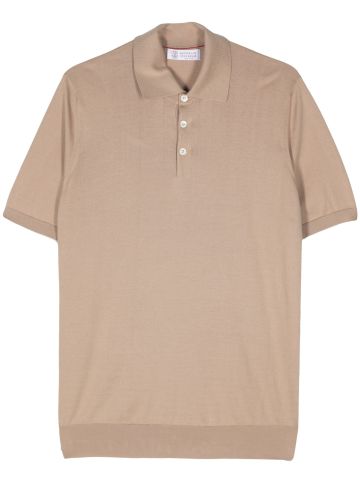 Polo a coste beige