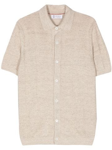 Fine-knit short-sleeves shirt