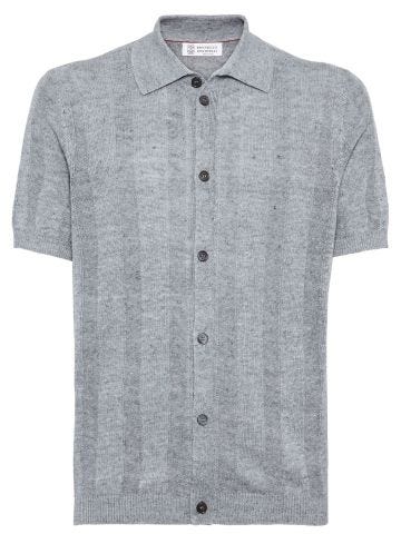 Grey polo shirt with buttons