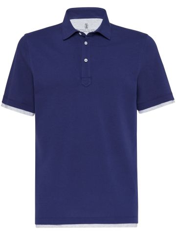 Double-layer cotton polo shirt