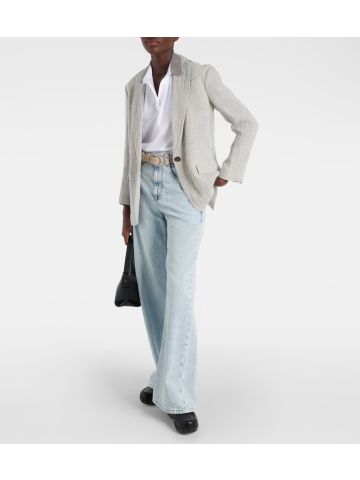 Intertwined linen-blend blazer
