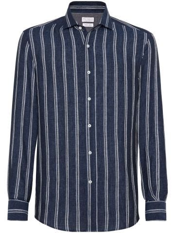 Striped chambray linen shirt