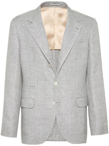 Gray single-breasted blazer
