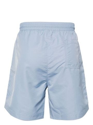 Light blue Logo-embroidered drawtsring swim shorts