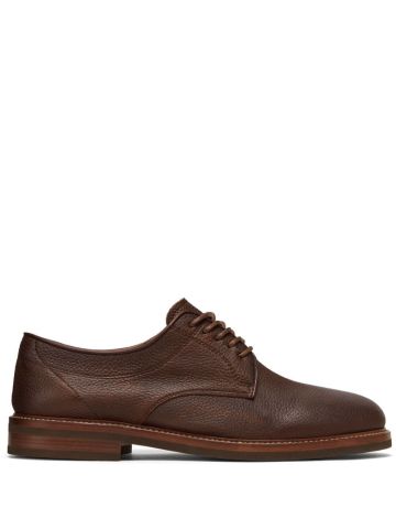 Lace-up leather derby shoes